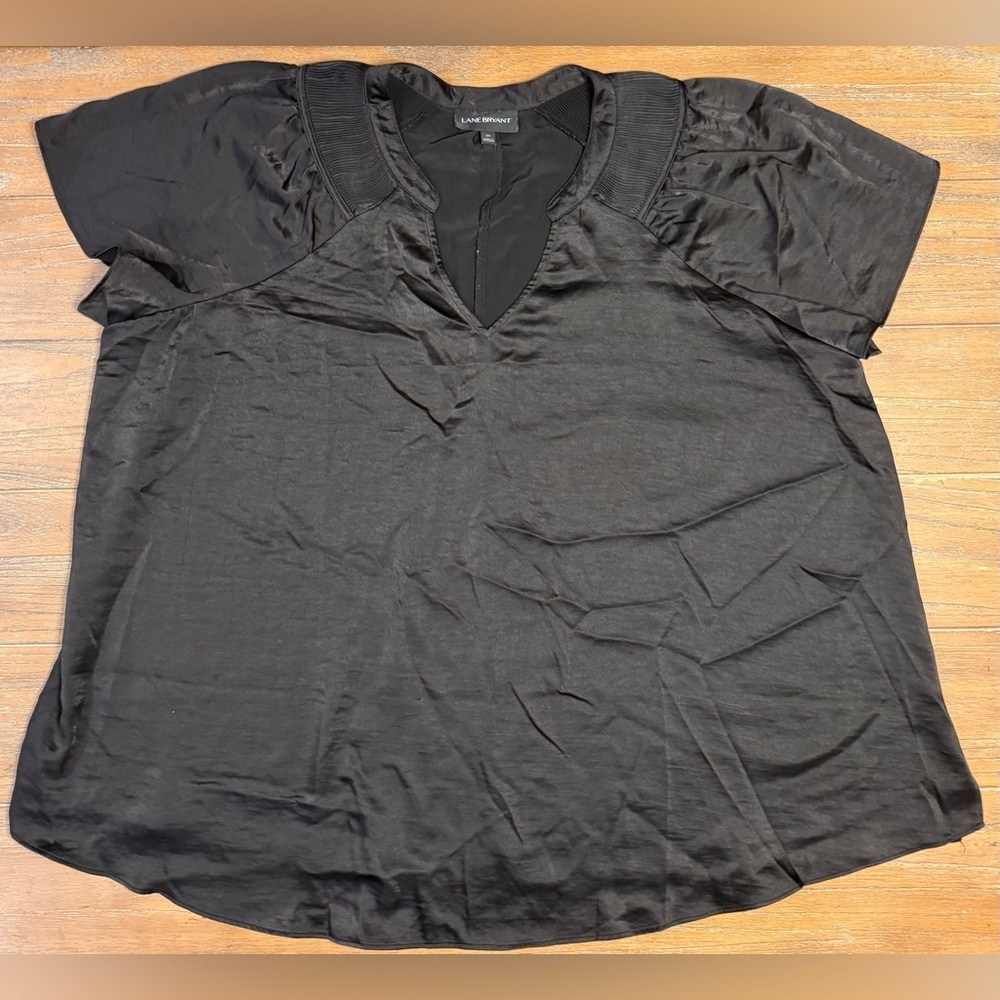 Lane Bryant Black V-Neck Blouse